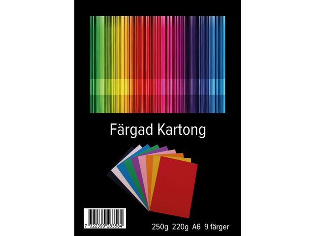 BildeKartong A6 220g 9 färger