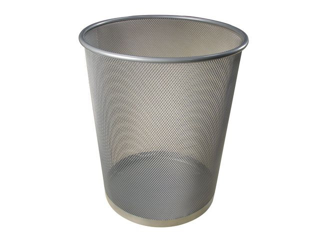 BildePapperskorg trådmetall 18L silver