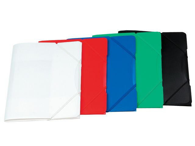 BildeGummibandsmapp plast 3-klaff A4 vit