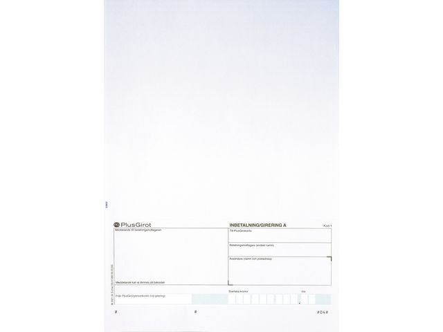BildeStandardblankett talong Plusgiro 250/fp
