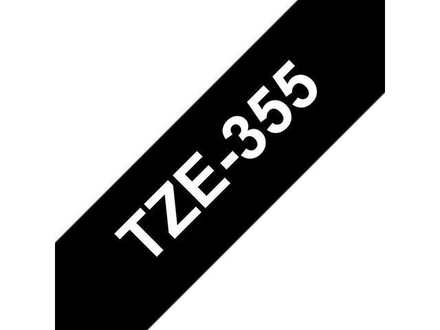 BildeTape BROTHER TZE355 24mm vit på svart