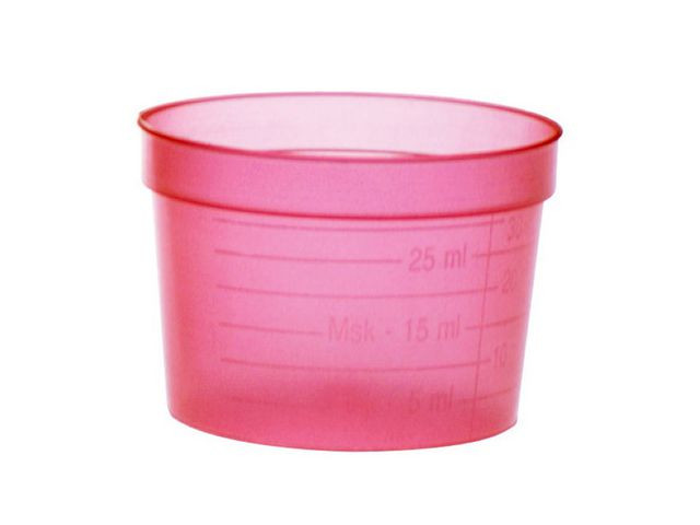 BildeMedicinbägare bred röd kväll 30ml 50/fp