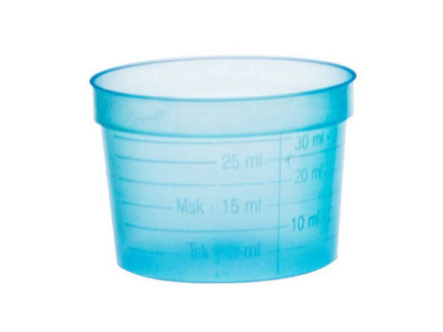 BildeMedicinbägare bred blå middag 30ml 50/fp