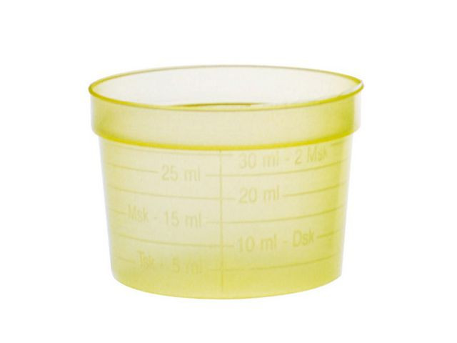 BildeMedicinbägare bred gul lunch 30ml 50/fp
