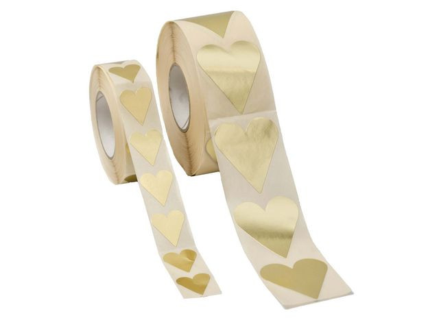 BildeEtikett hjärta guld 19x24mm 1000/rl