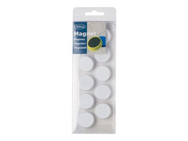 BildeMagnetknappar ACTUAL 25 mm vit 10/fp