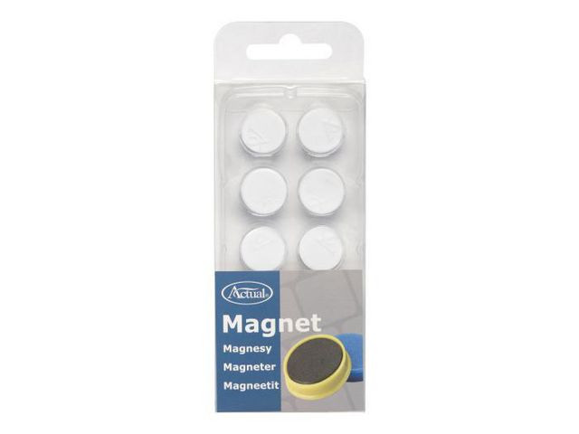 BildeMagnetknappar ACTUAL 16mm vit 10/fp