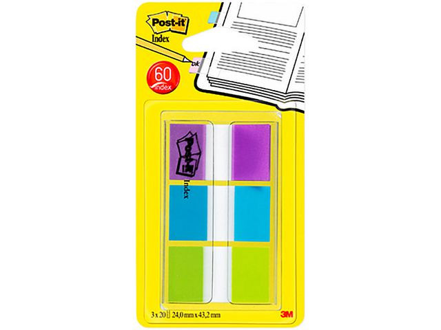 BildeIndex POST-IT 25,4x43,2mm 3 färger 60/fp
