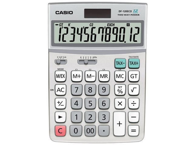 BildeBordsräknare CASIO DF-120ECO grå