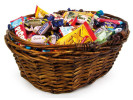 Godis Presentkorg brun inslaget 2,5kg