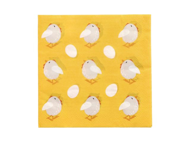 BildeServett Chickens 3-lags 33x33cm 20/fp