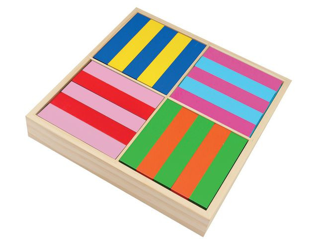 BildeByggklossar trä färg 12x2,5x0,8cm 100st