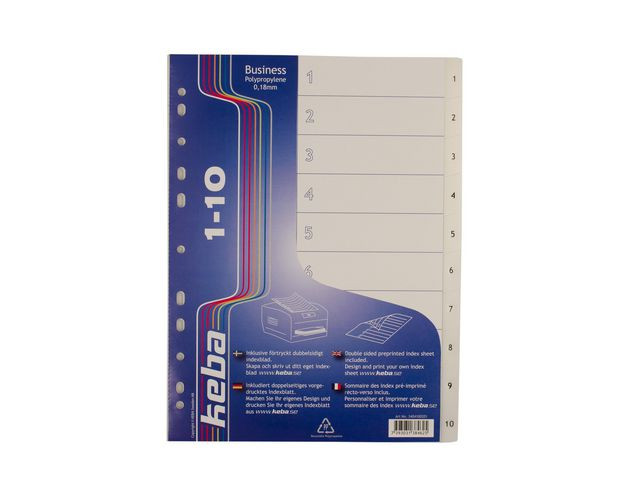 BildePlastregister KEBA A4 PP 1-10