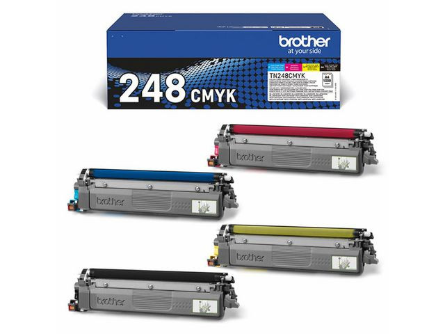 BildeBrother TN248 BK/C/M/Y (svart/cyan/magenta/gul) toner 4-pakk 4 x 1000 sider
