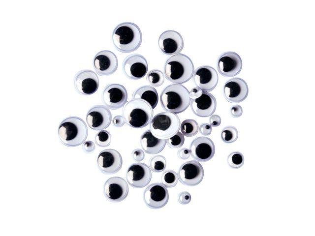 BildePlastögon PET svart/vit 300/fp