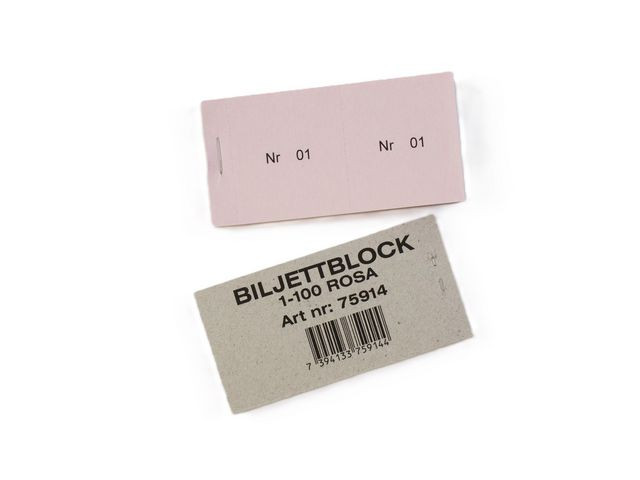 BildeBiljettblock 1-100 rosa