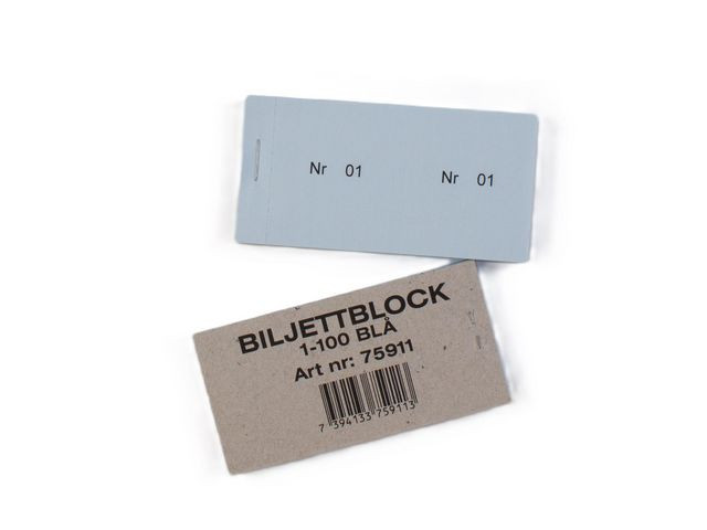 BildeBiljettblock 1-100 blå