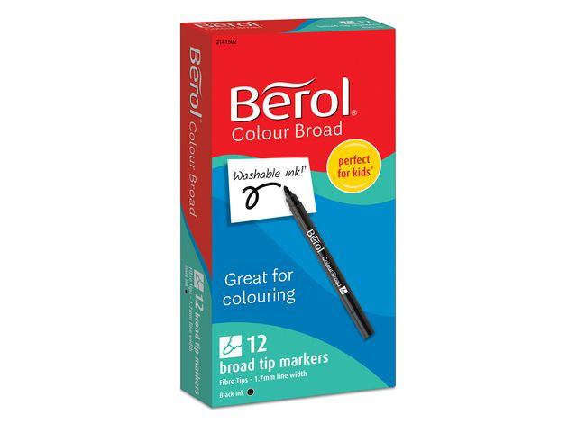 BildeFiberpenna BEROL Broad svart 12/fp