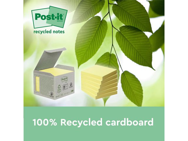 BildeNotes POST-IT SS 76x76mm rec gul 4/fp