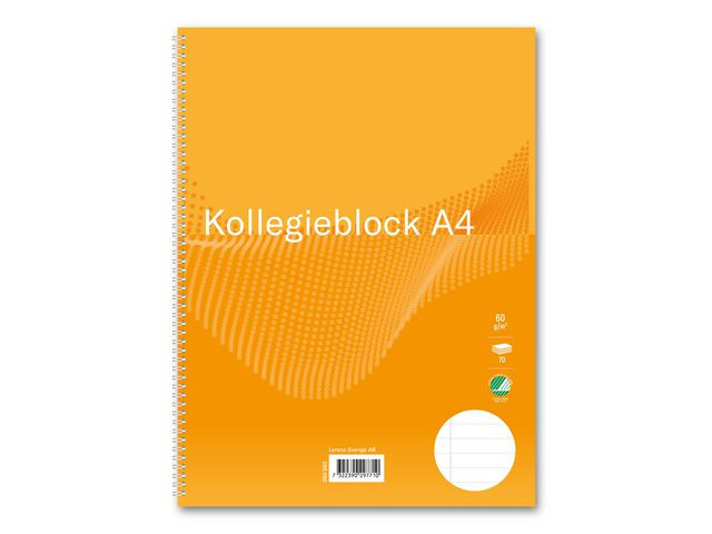 BildeKollegieblock FW A4 60g 70bl linj h gul