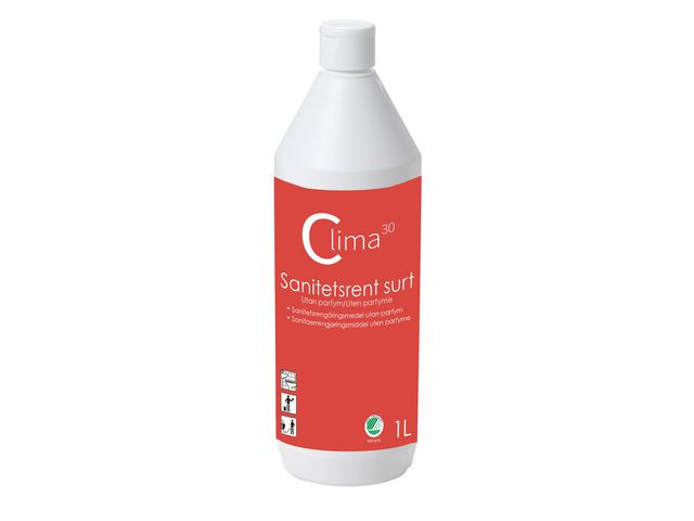 BildeSanitetsrent CLIMA30 surt oparfymerad 1L