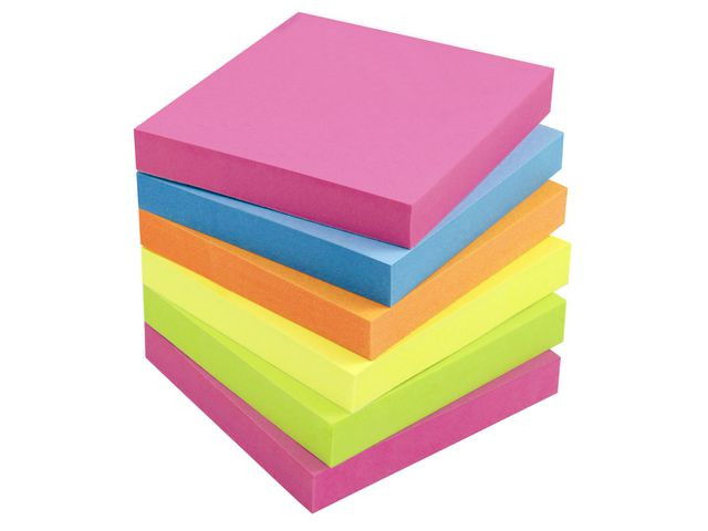 BildeNotes LYRECO standard 75x75mm neon 6/fp