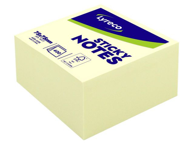 BildeNotes LYRECO kub std 75x75mm gul