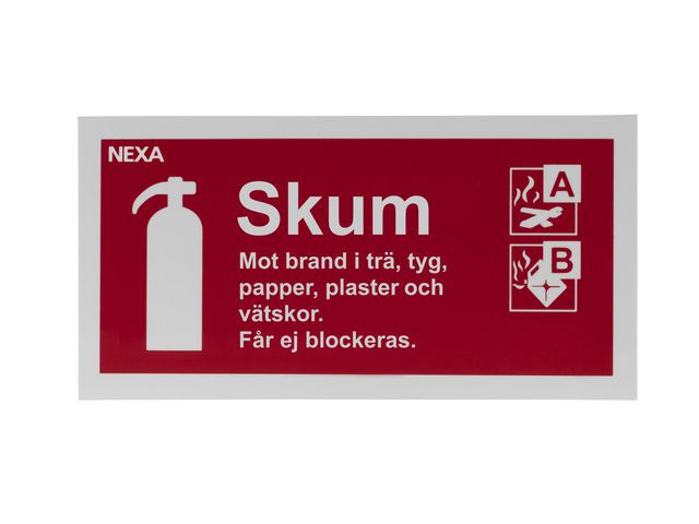 BildeSkylt NEXA brandsläckare skum 10x20cm