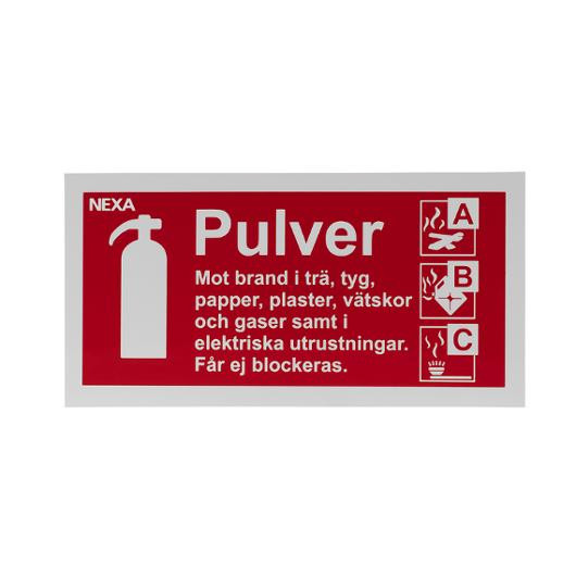 BildeSkylt NEXA brandsläckare pulver 10x20cm