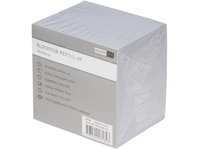 BildeBlockkub Pepperpot 90x90 800ark vit