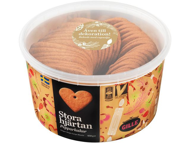 BildePepparkakor GILLE Stora Hjärtan 450g