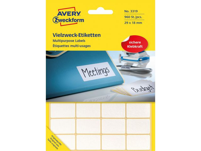 BildeEtikett AVERY handskriv 29x18mm 960/fp