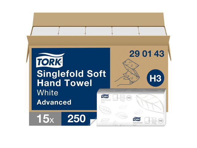 BildeHandduk TORK Adv H3 2-l Soft vit 3750/fp