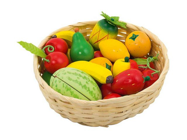 BildeFruktkorg med frukter i trä 23