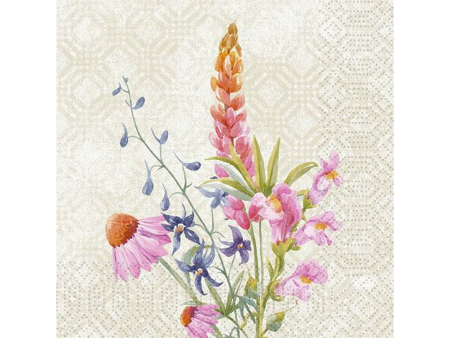BildeServett Floret 3-lags 33X33cm 50/fp