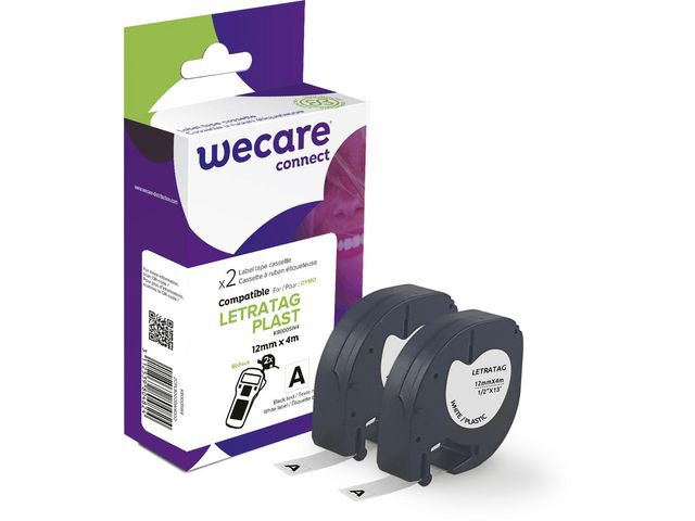 BildeTape WECARE Plast 12mmx4m sv på vit 2/fp