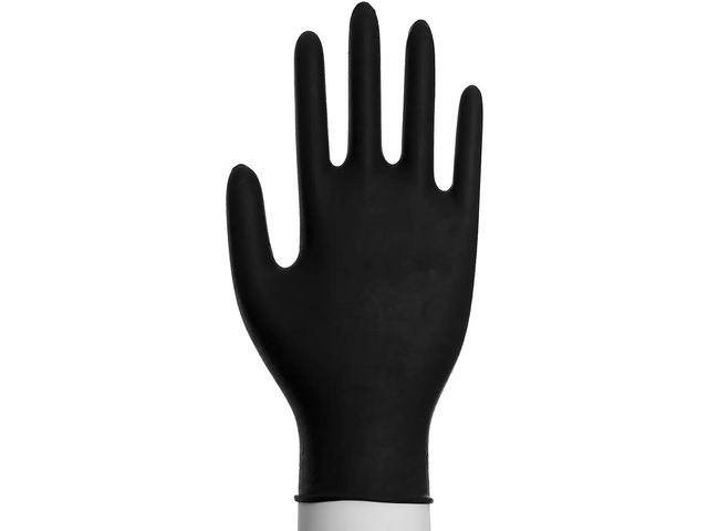 BildeNitrilhandske puderfri svart S 100/fp