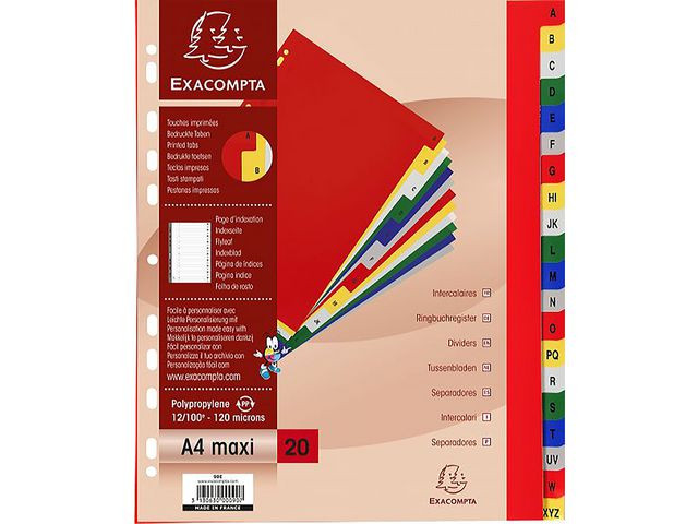 BildePlastregister EXACOMPTA PP A4+ A-Z f.f