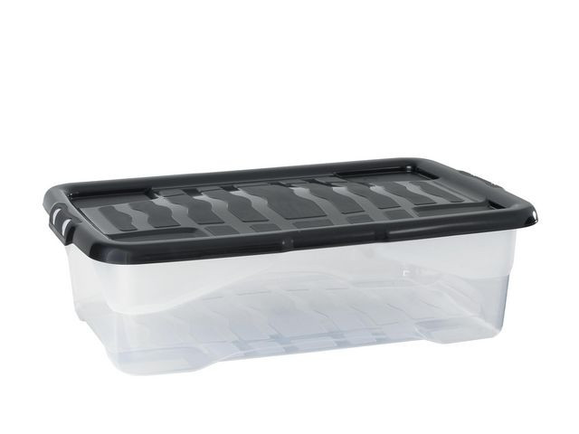 BildePlastlåda STRATA 30L klar med lock PP
