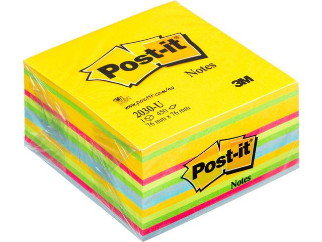 BildeNotes POST-IT kub 76x76mm sort. färger