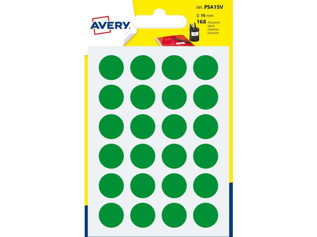 BildeEtikett AVERY 15mm grön 168/fp