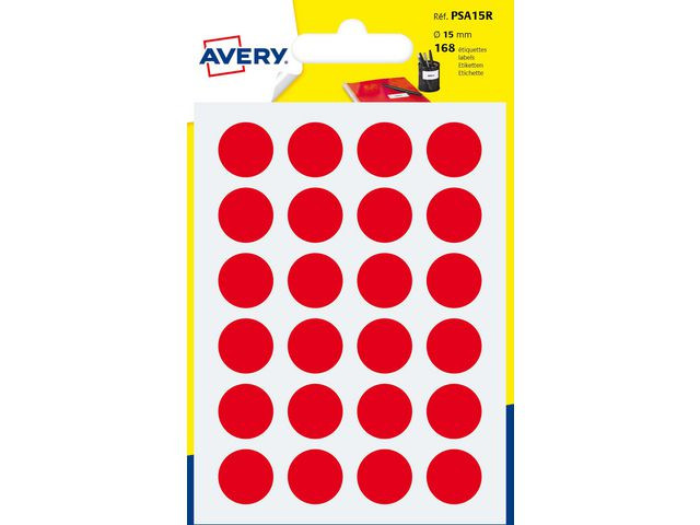 BildeEtikett AVERY 15mm röd 168/fp