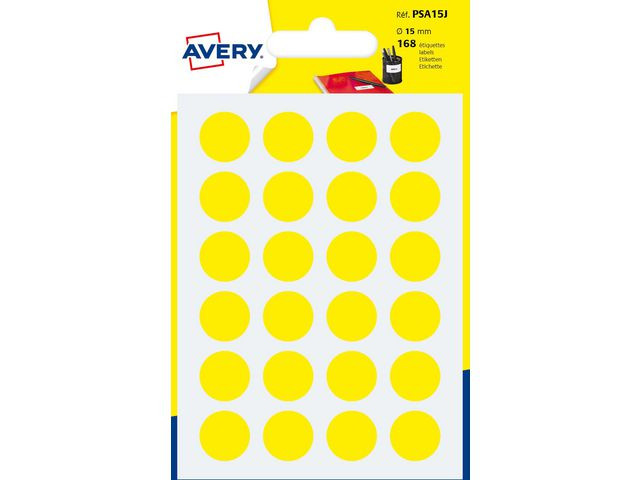 BildeEtikett AVERY 15mm gul 168/fp