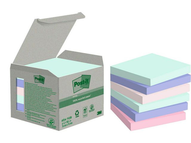 BildeNotes POST-IT 100%recy 76x76 sort.f 6/fp