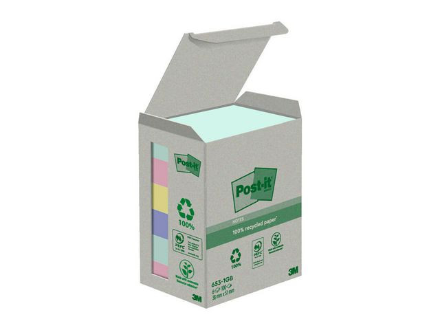 BildeNotes POST-IT 100%recy 38x51 sort.f 6/fp