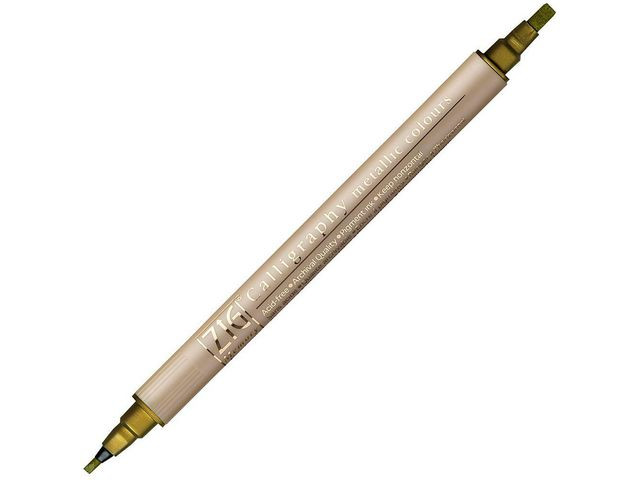 BildeKalligrafipenna ZIG dubbel spets guld