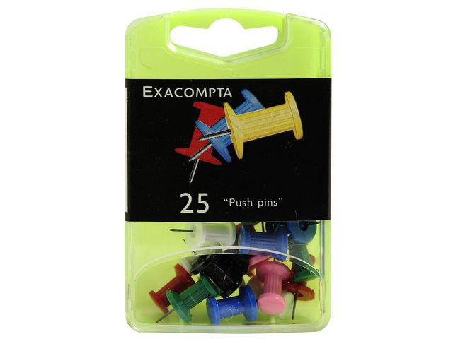 BildeKartnål EXACOMPTA 10mm sort.färg 25/fp
