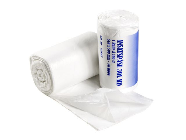 BildeInsatspåse HD 30L 7my vit 100/rl