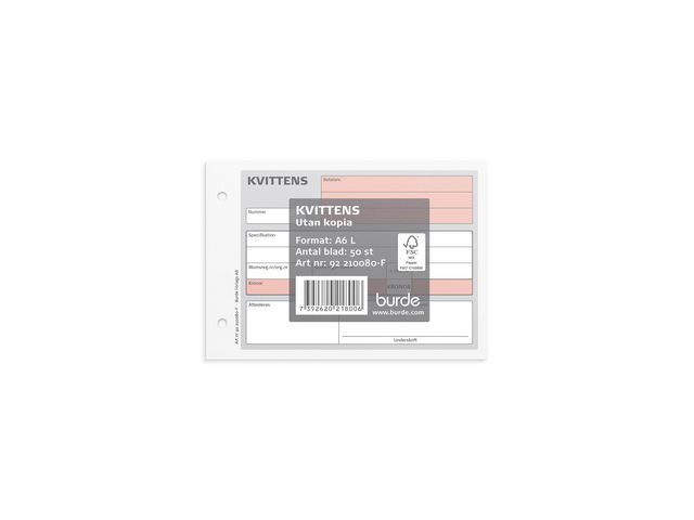 BildeBlankett kvittens A6L 50 blad