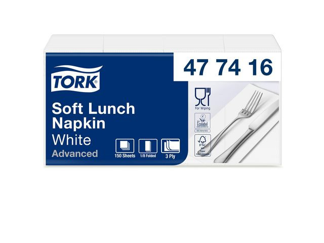 BildeServett TORK 1/8-vikt 3-lag vit 150/fp